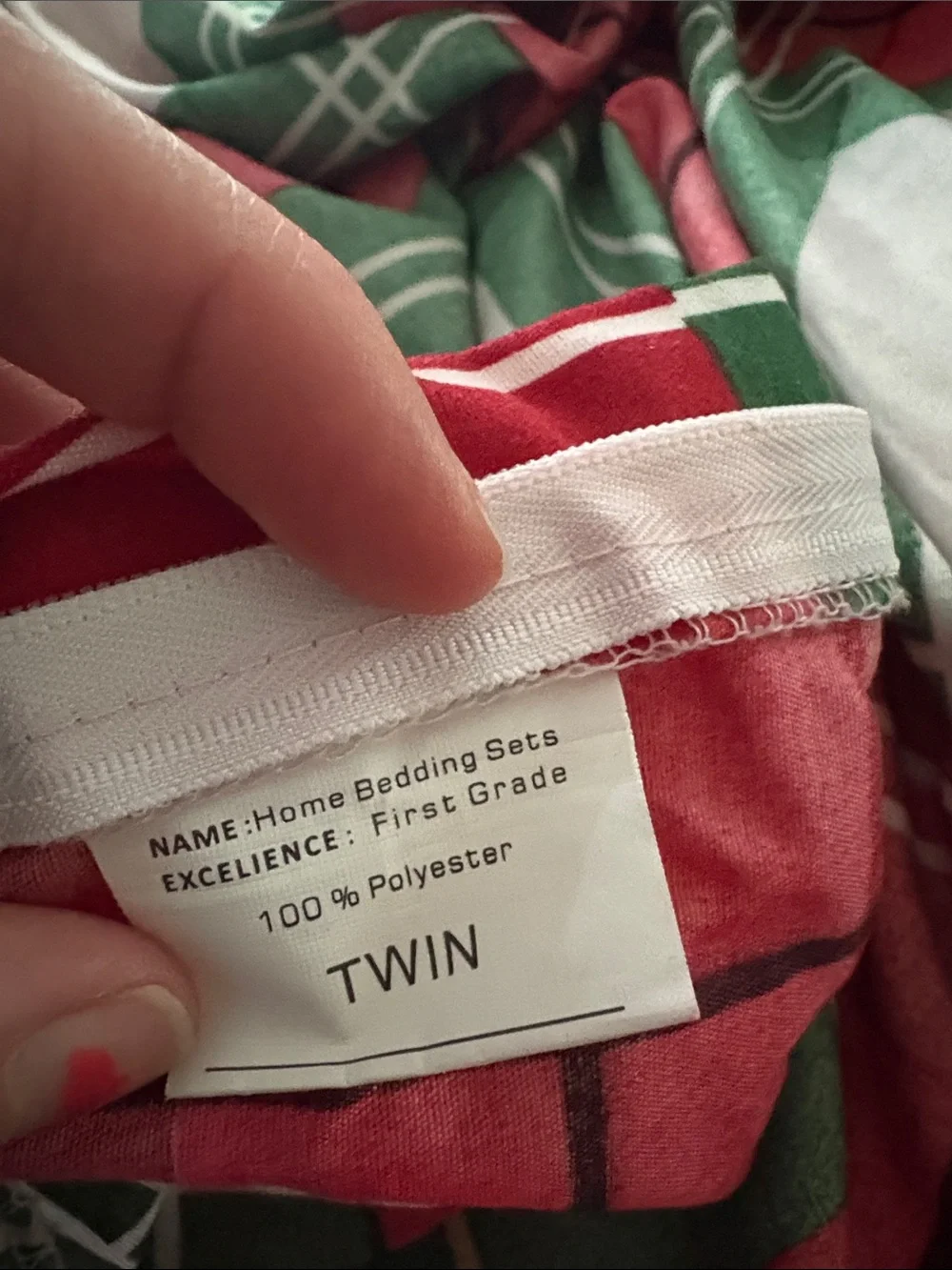Christmas Plaid Duvet Cover and Pillow Sham.  TWIN